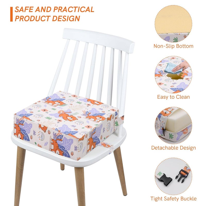 KAGIWEI Booster Seat for Kitchen Chair - Strong Support Toddler Booster Seat for Dining Table, Portable Booster Chair with Adjustable Elasticity Straps for Toddlers Eating Travel Home - Image 3